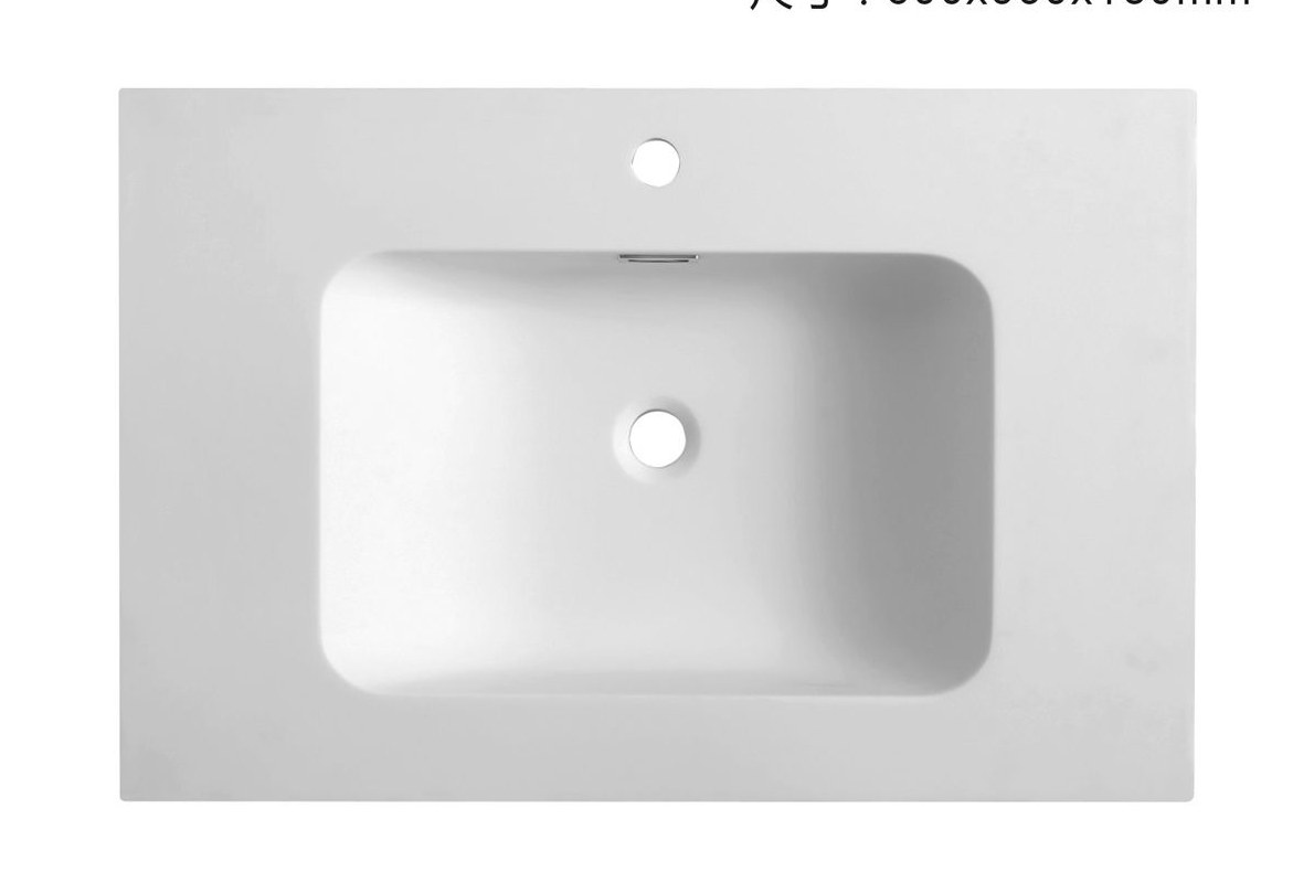 2303 White Rectangular Solid Surface Integrated Vanity Basin