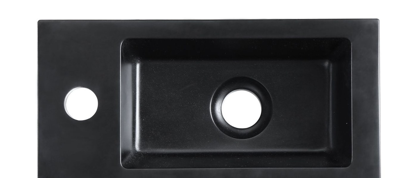 3053 Black Rectangular Solid Surface Custom Basin