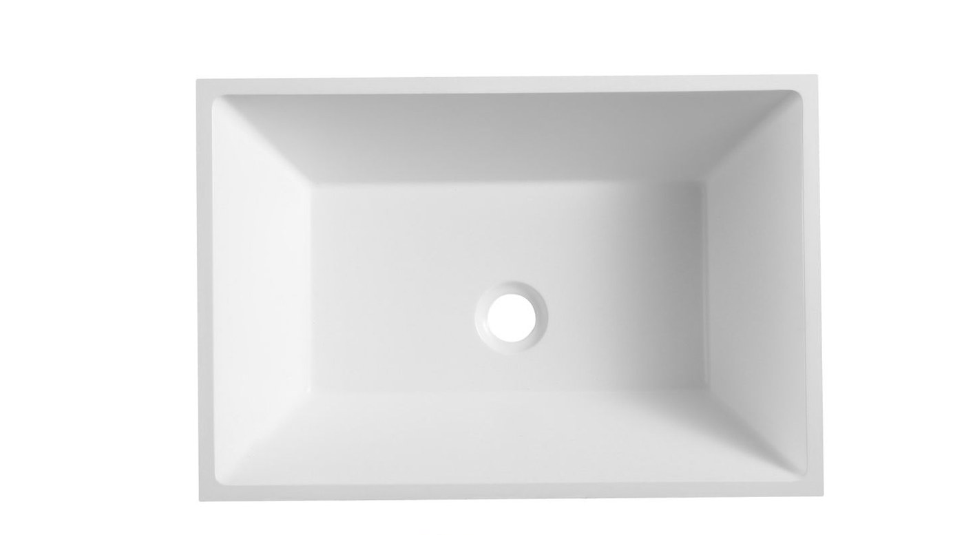5506 White Rectangular Solid Surface Custom Basin