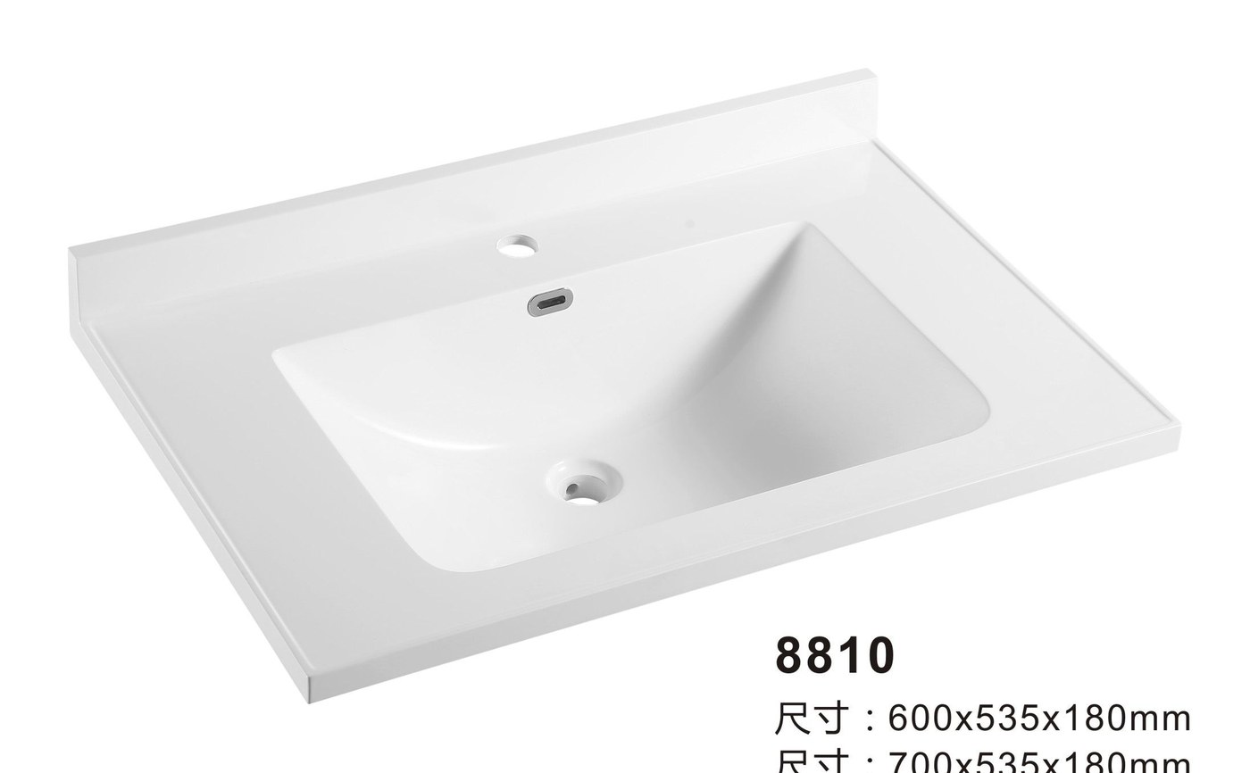8810 White Rectangular Solid Surface Custom Basin