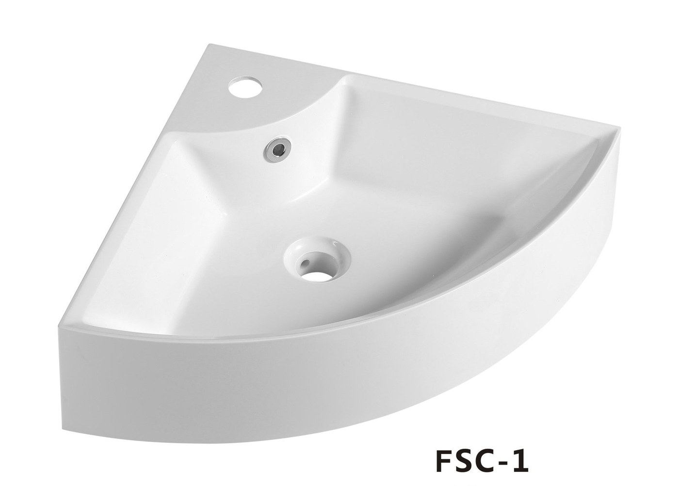 FSC-1 White Rectangular Solid Surface Countertop Basin