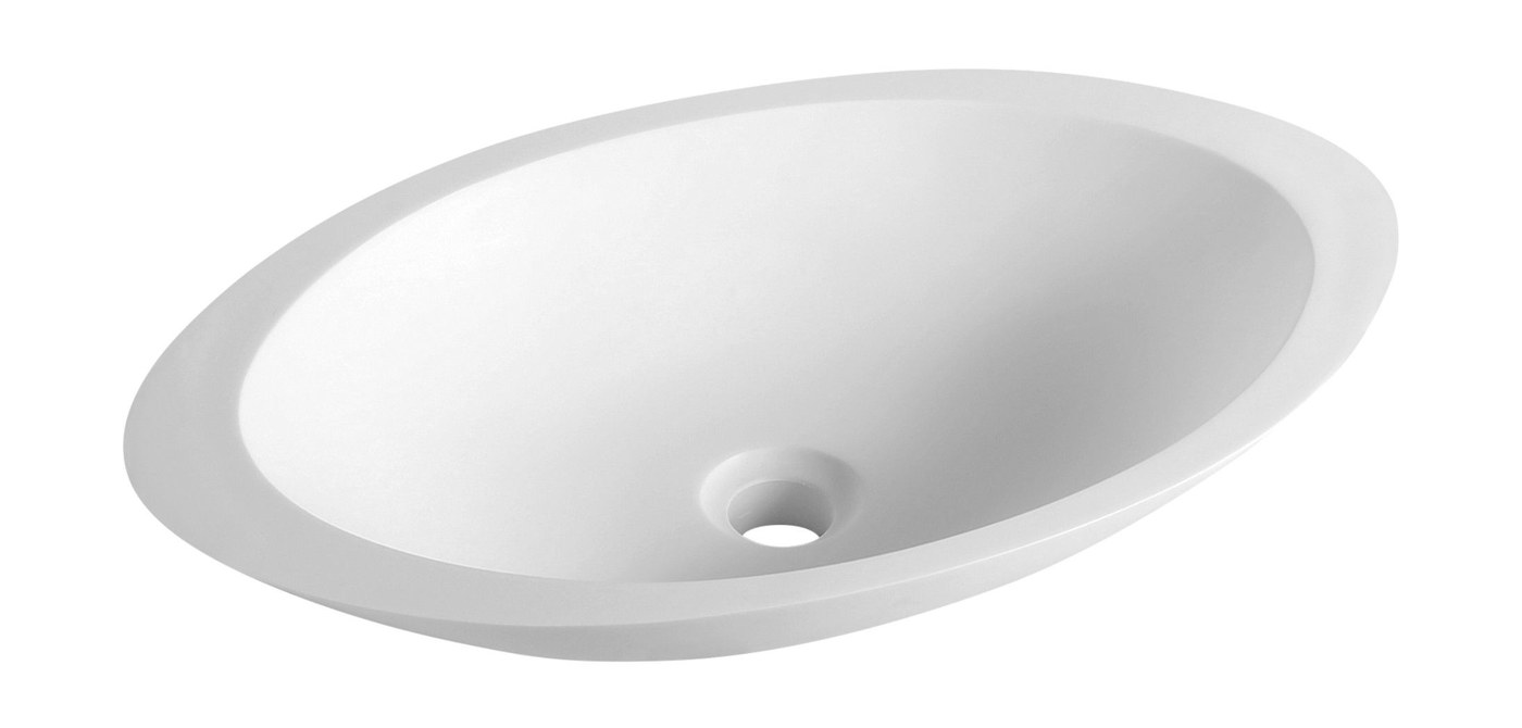 STB5530 White Rectangular Solid Surface Countertop Basin