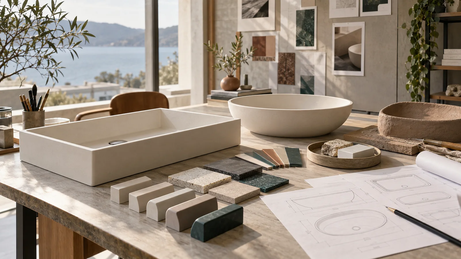 Custom Solid Surface Sink Design: Shape, Size, Finish and Details