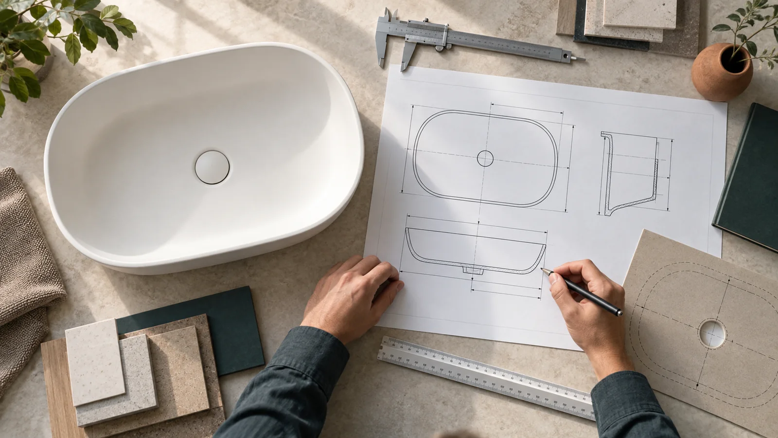 How to Read Solid Surface Basin Technical Drawings Before Ordering